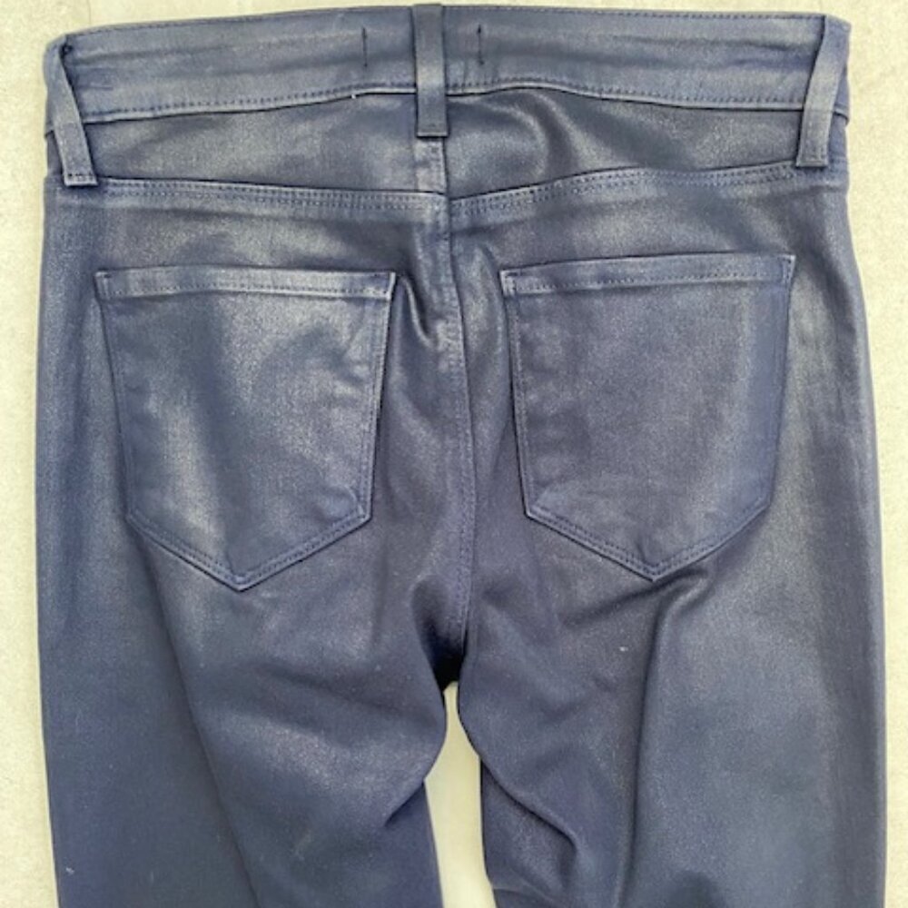L'AGENCE Jyothi High Waist Split Ankle Skinny Jeans Midnight Blue 24 - Picture 12 of 13
